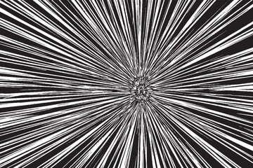 Obraz premium Dynamic Black and White Radial Speed Lines Abstract