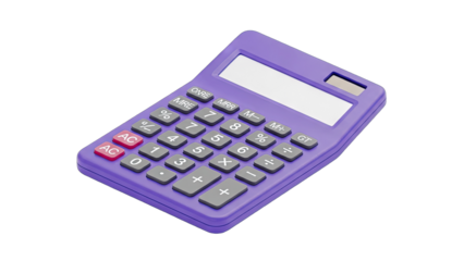 Purple Calculator Isolated on White Background