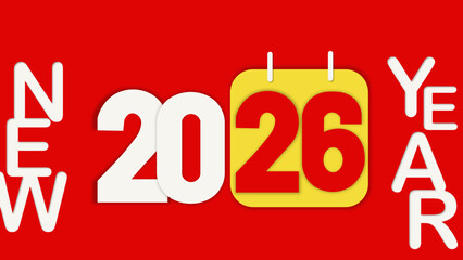 Happy new year 2026 . Greeting design with number of year. Vector illustration for greeting card, invitation, calendar