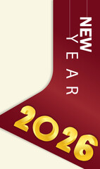 Happy new year 2026 . Greeting design with number of year. Vector illustration for greeting card, invitation, calendar