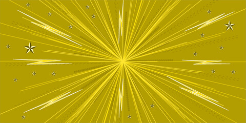 Yellow Comic Style Background. Modern creative pop art rays halftone style background. Clean anime halftone backdrop © HASIP