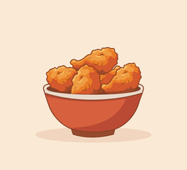 chicken fries in a bowl illustration