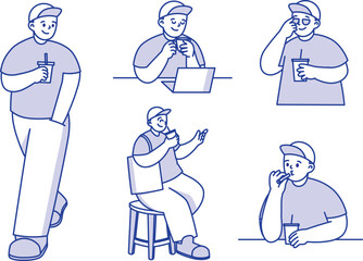 Casual Man Character Illustrations