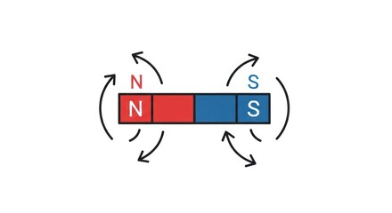 Magnet diagram illustrating magnetic field lines and magnetic poles