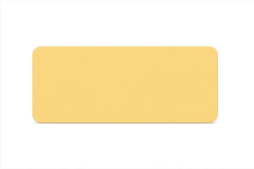 Yellow blank rectangle with rounded corners on transparent background