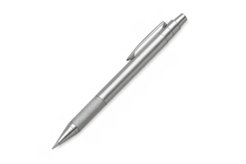 Silver mechanical draft pencil isolated transparent background