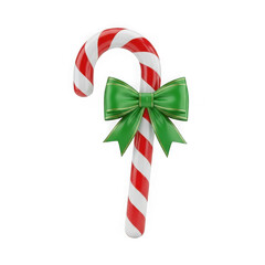 Festive candy cane isolated on transparent background