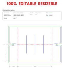 half folded three slot blocks inserts dividers dieline template box dieline die lines packaging custom dieline  box cardboard box dieline pizza box dieline printable product packaging layout,
