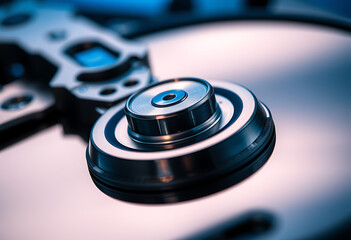 close up of hard disk drive