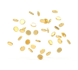 Floating Gold Coins with Transparent Background