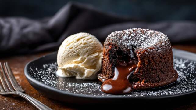 decadent chocolate lava cake with molten center