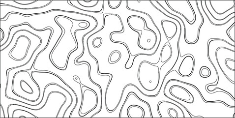 Black and white abstract organic contour lines creating a flowing, irregular pattern with open and closed shapes on a white background, suitable for diverse graphic design applications