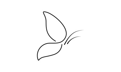 Fototapeta premium Abstract Single Line Butterfly Outline 