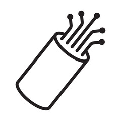 Fiber Optic Cable Icon for Internet and Network Technology