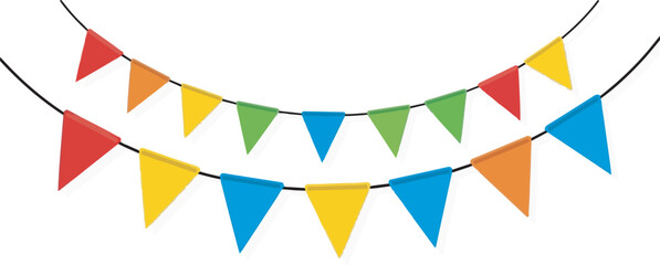 Obraz premium Colorful Celebration Pennant Flags Isolated