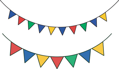 Obraz premium Simple Party Bunting Decoration Isolated on White