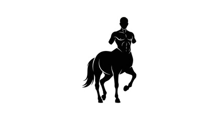Black Silhouette Centaur Figure White