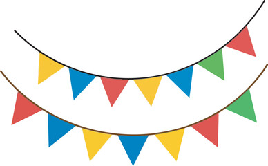 Obraz premium Festive Pennant Banner Decoration Vector Illustration