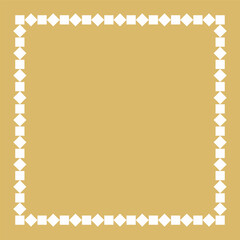 Elegant Gold Square Decorative Frame with White Geometric Border.