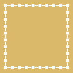 Elegant Gold Square Decorative Frame with White Geometric Border.