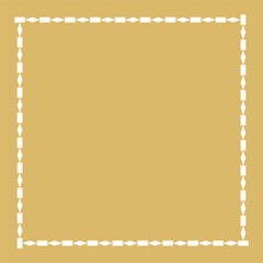 Elegant Gold Square Decorative Frame with White Geometric Border.