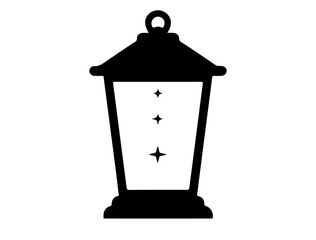 Twilight Lantern Shape image in silhouette white background.