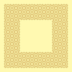 Elegant Gold Square Decorative Frame with White Geometric Border.