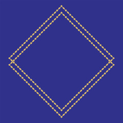 Square Decorative Frame with White Geometric Border.