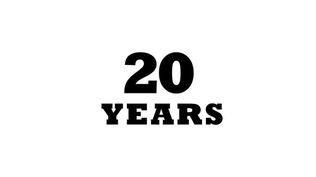 20 Years Scattered video 4K animation White