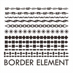 Set of 10 Black Decorative Borders and Dividers Element.