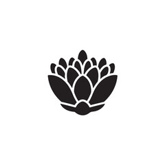 Fototapeta premium Lotus Page Page Page Page Page Page Page floral icon in minimalist style with black color on white background for branding