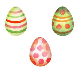 Easter watercolor eggs. Handmade illustration of eggs. For fabric, wallpaper, packing paper, greeting cards, design, decoration and illustration.