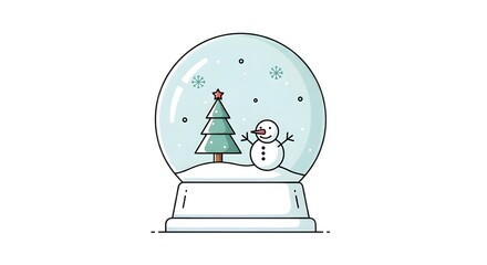 Snow Globe with Tree and Snowman
