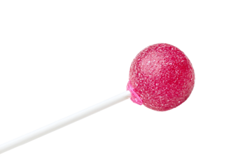 Closeup of a red lollipop isolated on transparent background