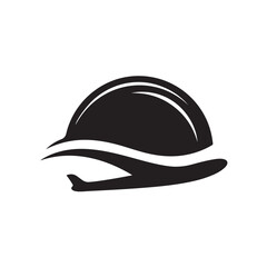 Fototapeta premium Baseball Cap Silhouette Modern Black Simple Vector Illustration for Sports Branding