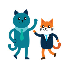 Cute Cat Greeting Coworker with Paw Shake in Clean Minimal Workplace