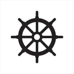 Obraz premium ship wheel steering icon vector illustration