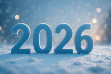 New year 2026 winter scene with soft lights