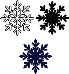 Elegant Winter Snowflake Trio