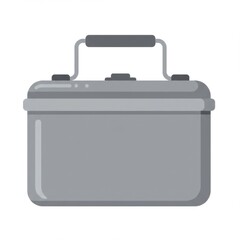 Grey Metal Rectangular Box with Handle