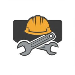 Construction Hardhat and Wrenches Icon