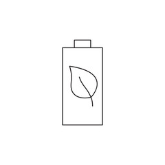 Outline Eco Friendly Leaf Battery Energy Icon