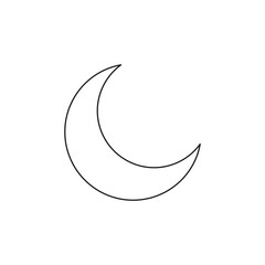Outline Crescent Moon Symbol for Night Time