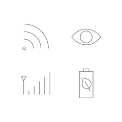 Collection of Wireless Eye Signal Battery Outline Icons