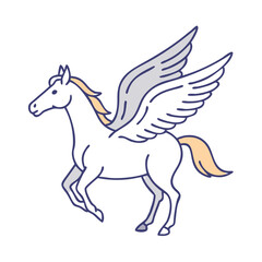 Fototapeta premium vector illustration of a white horse