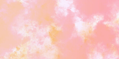 Abstract pastel pink and yellow grunge texture ink effect painted with watercolor stains. Closeup of textured grunge background. beautiful and colorful watercolor used for wallpaper, banners, design.	