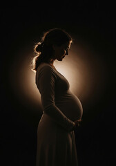 silhouette of pregnant woman