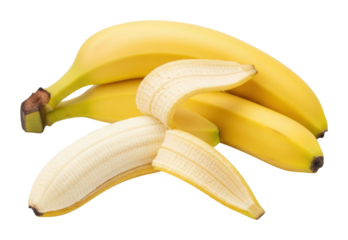 Fresh bananas market stall food bright isolated on transparent background