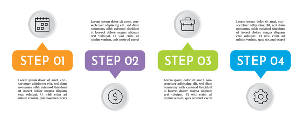 Fototapeta premium 4 Option Infographics Layout Template. Illustration Business Abstract Background. Infographics Design.