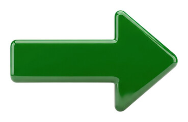 Directional green arrow icon graphic design digital environment view isolated on transparent background